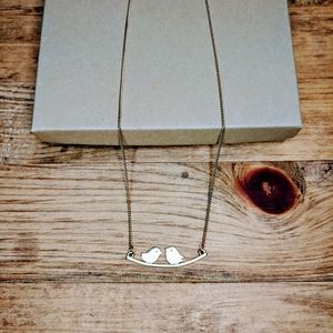 Love birds gold tone necklace